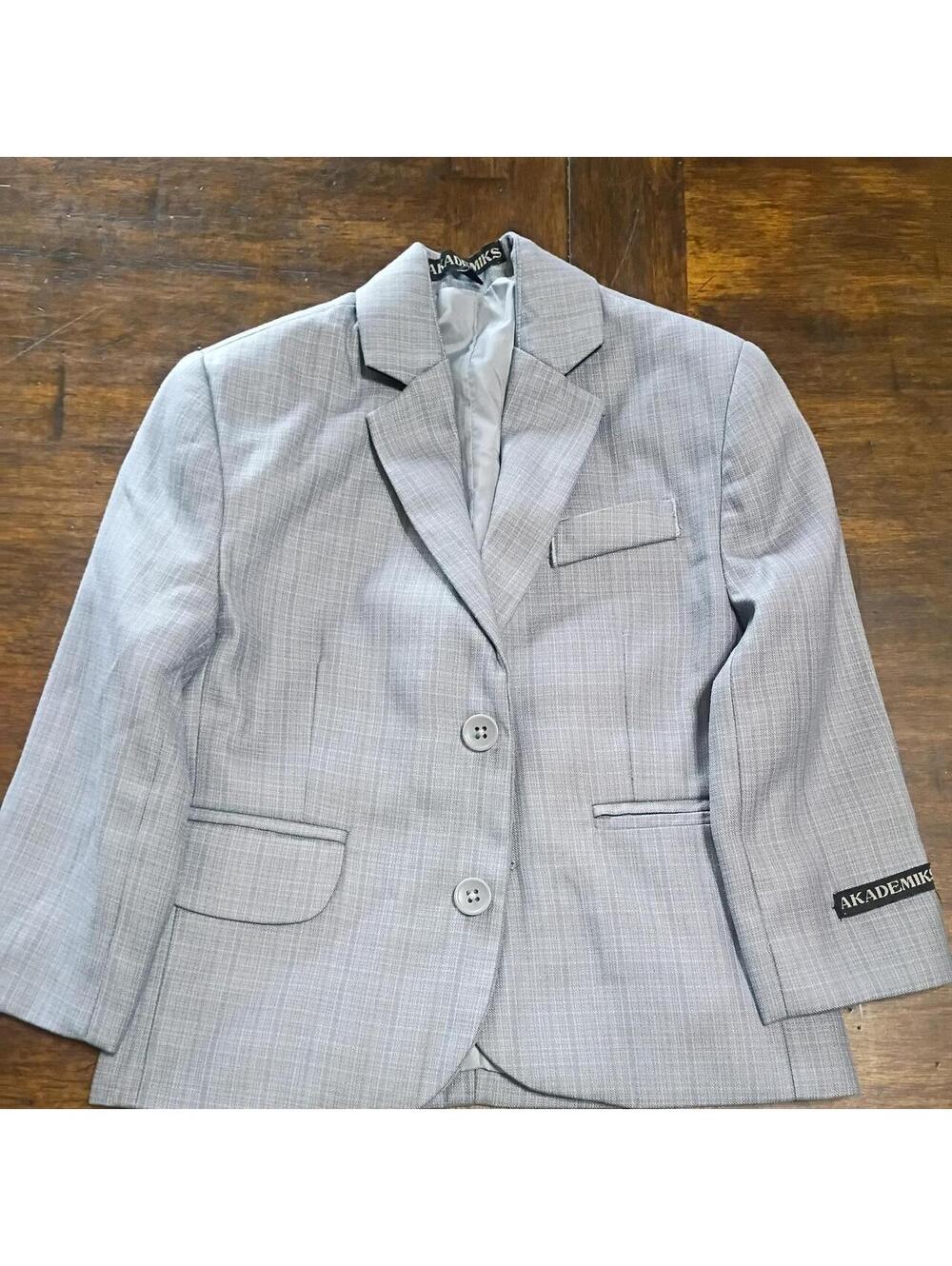 Akademiks Kid's Grey and Blue Tailored-jacket